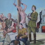 Huile sur toile  195x 130 cm   de S. Martin, croquis de F.Arrabal.