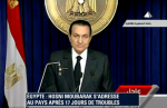 Moubarak lors de son discours hier.