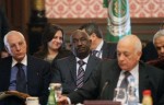 Le général soudanais Mohammed Al-Dabi lors de la réunion de la Ligue arabe le 12 février 2012 au Caire