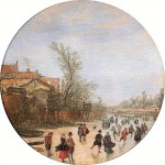 Esaias Van de Velde (1587-1630), Paysage d'hiver avec patineurs sur une rivière gelée, 1619, Koetser Gallery Ltd, Photo : Koetser Gallery Ltd.