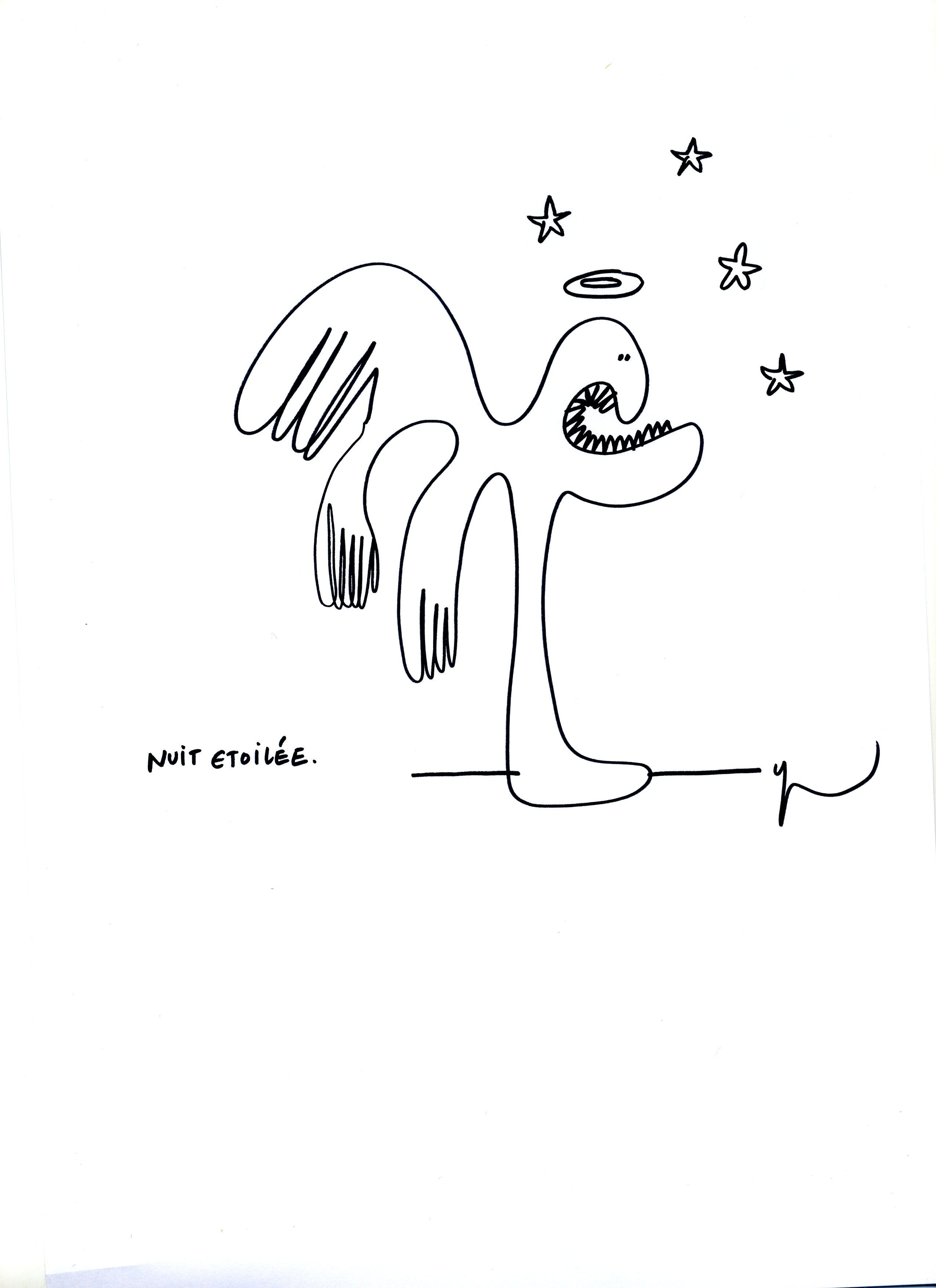 Nuit étoilée, dessin de Yann Moix