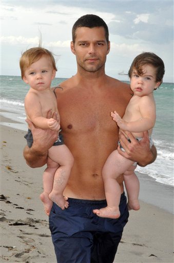 Ricky Martin et ses fils Matteo et Valentino