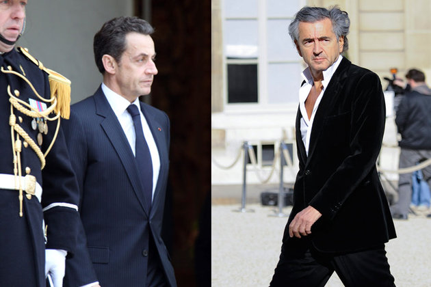 Nicolas Sarkozy a reçu BHL à l'Elysée, en même temps que les représentants des insurgés libyens. © Montage photos Maxppp