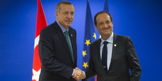 François Hollande et Recep Tayyip Erdogan au sommet de Rio.