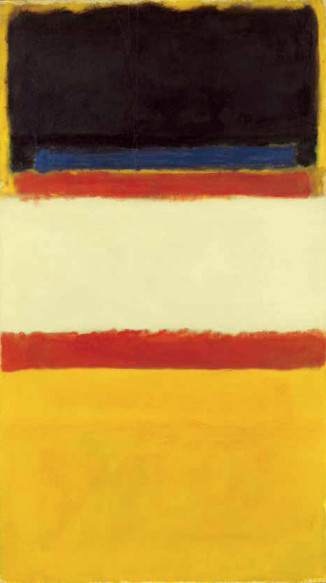 Untitled (Red, Yellow, Blue, Black and White), 1950, Mark Rothko, Huile sur toile 171,5 x 97,2 cm, Collection particulière © ADAGP, Paris 2013