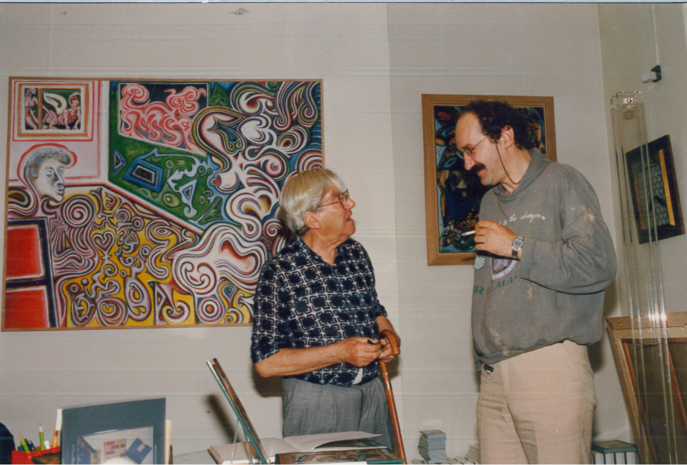 17-Roberto-Matta-lors-du-vernissage-de-l-exposition-de-Jean-Jacques-Lebel-en-1988-photo-N-Goldberg