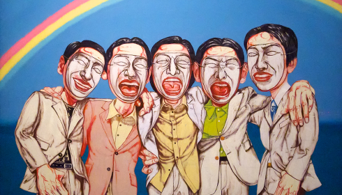 Zeng Fanzhi, Mask Series No. 8, Rainbow, 1997