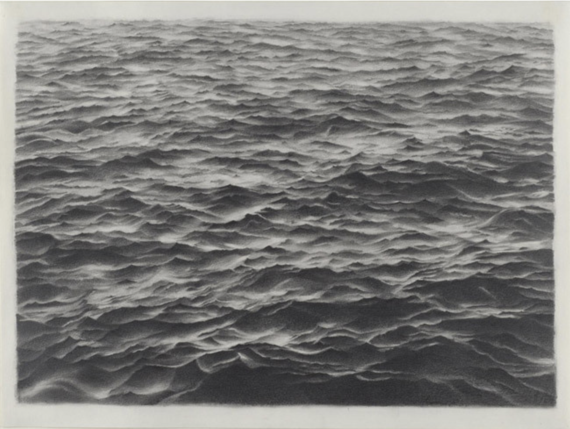Untitled (Ocean), 1969, by Vija Celmins. Graphite on acrylic ground on wove paper.