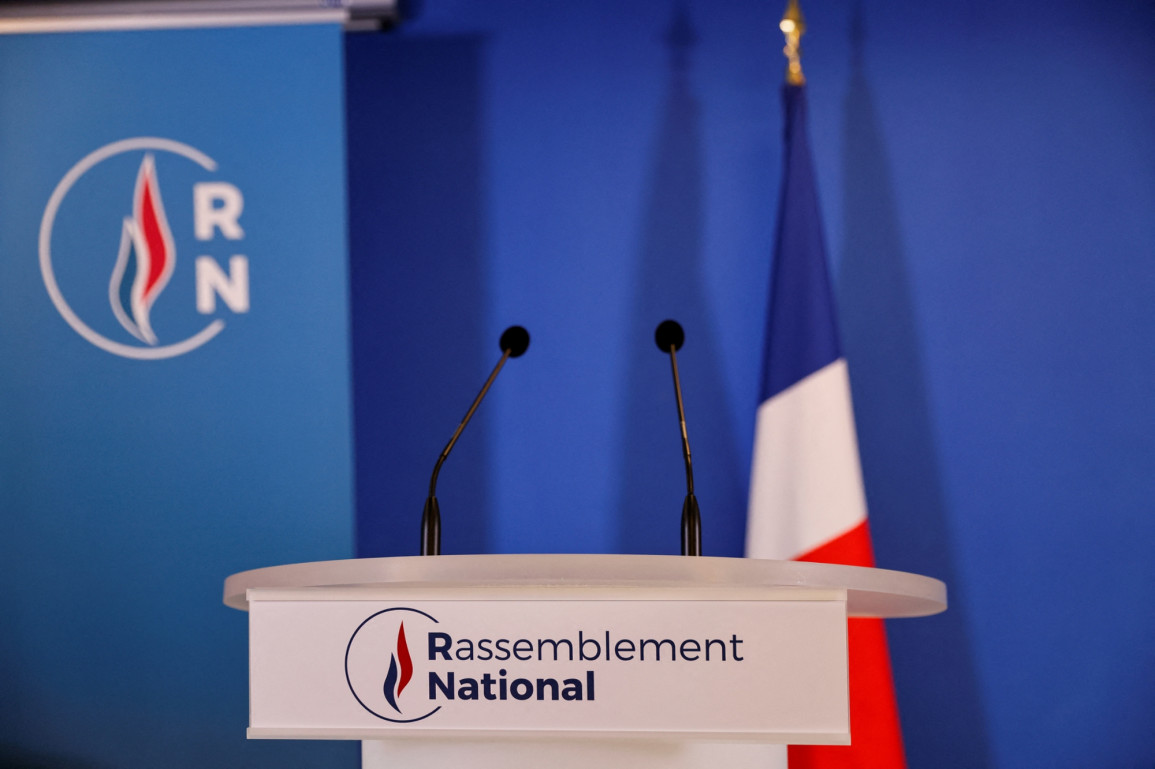 Photo prise au siège du Rassemblement National (RN) à Nanterre, près de Paris, le 29 janvier 2021.