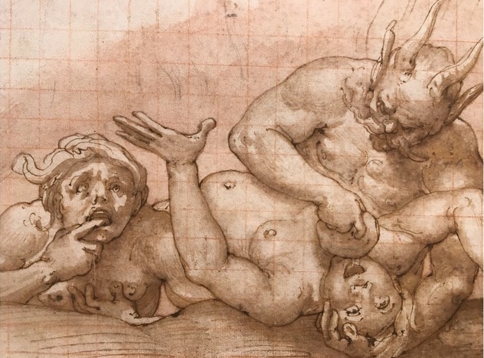 Federico Zuccari, La gourmandise, années 1570, galerie Jean-Luc Baroni.