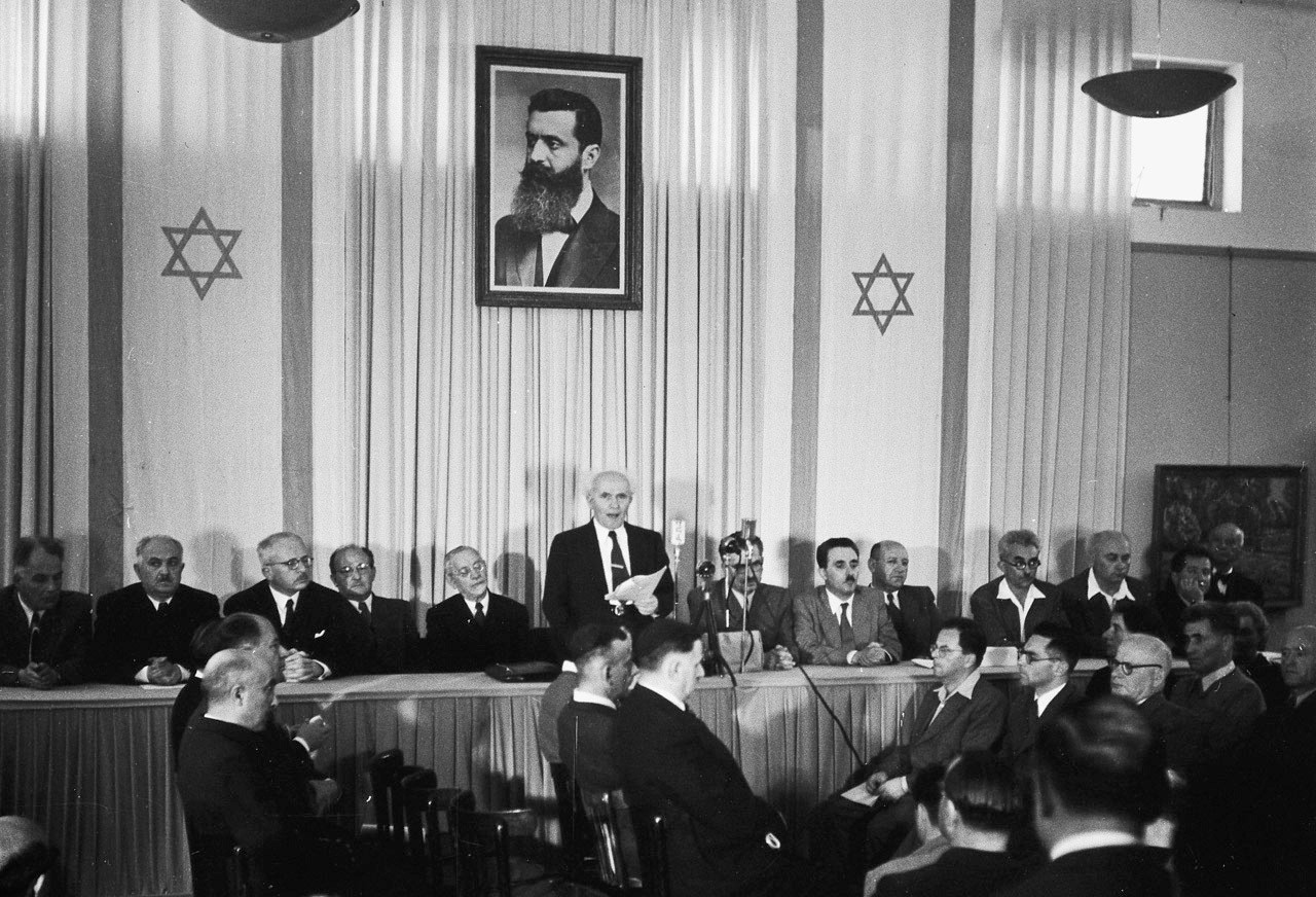 Déclaration d’indépendance d’Israël par David Ben Gourion.