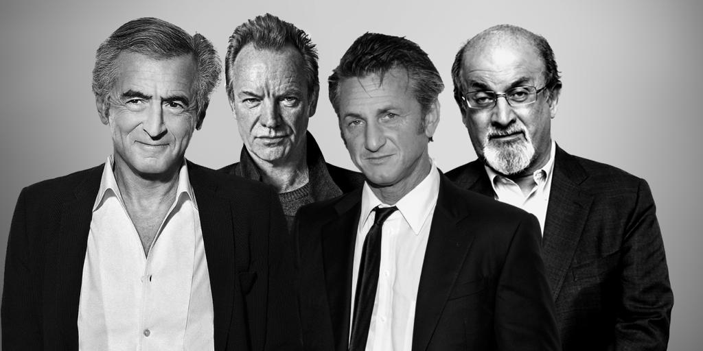 Bernard-Henri Lévy, Sting, Sean Penn et Salman Rushdie.