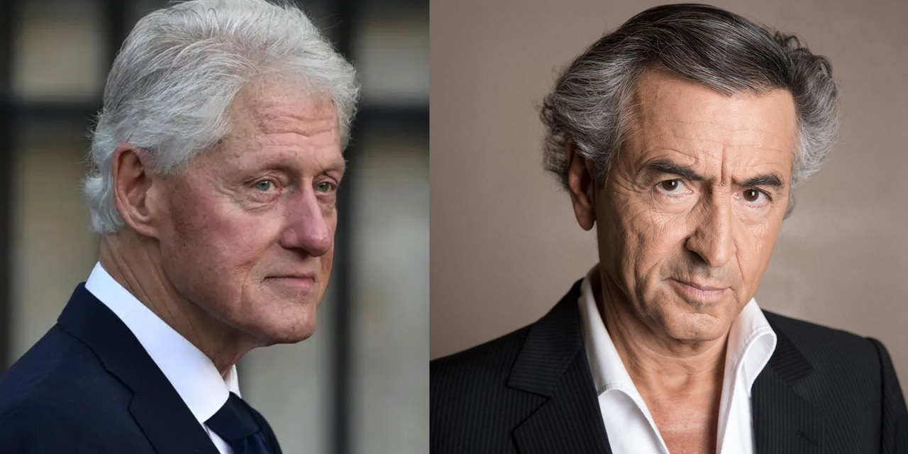 Portraits de Bill Clinton et Bernard-Henri Lévy
