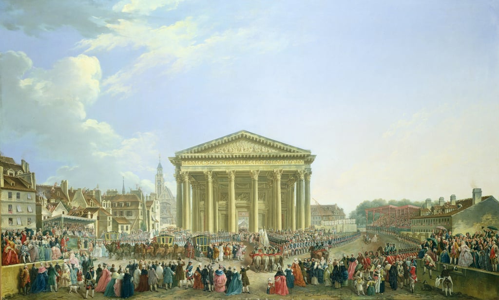 Tableau représentant Cérémonie de pose de la première pierre de la nouvelle église Sainte-Geneviève en 1763, 1764