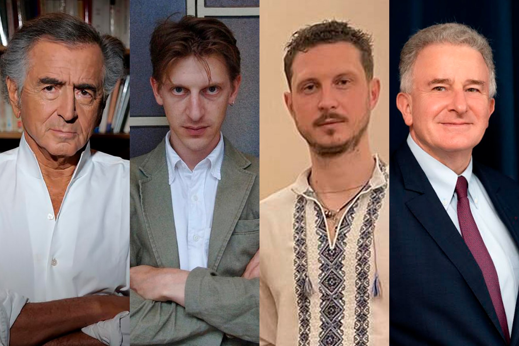 Montage avec les portraits de Bernard-Henri Lévy, Jonathan Littell, Volodymyr Kogutyak et Nicolas Tenzer.