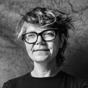 Portrait en noir et blanc de Gaëlle Obiégly