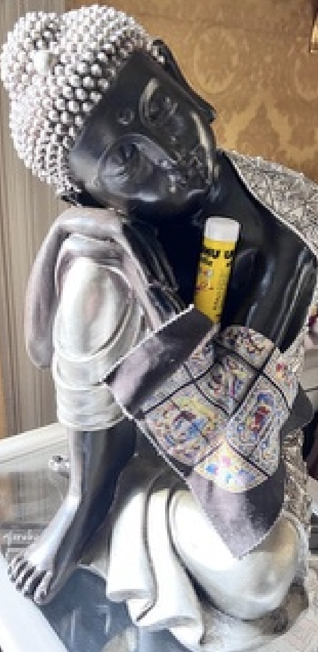 Jeune Népalais de Janakpur méditant sur un UHU stic.