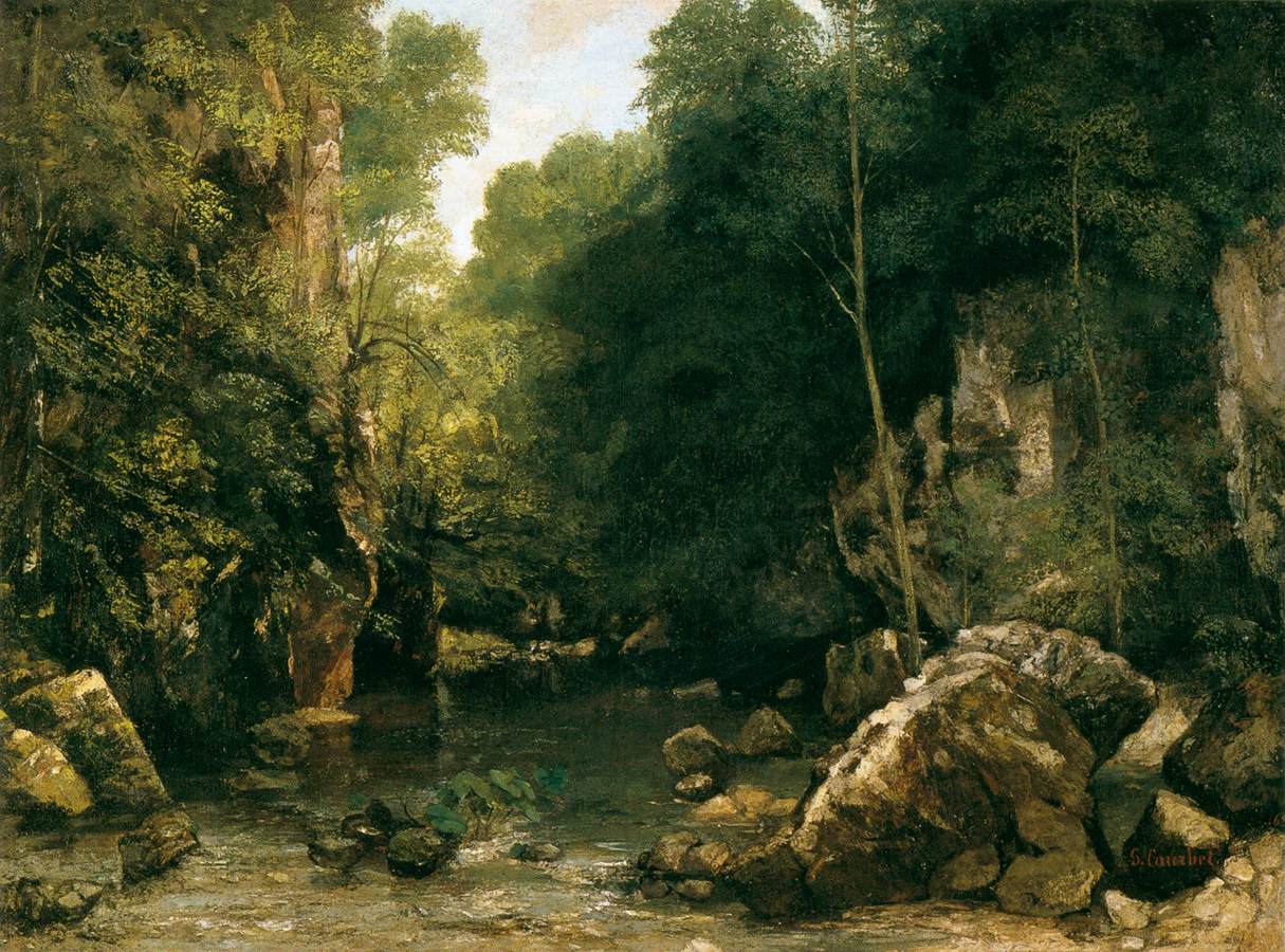 Peinture de Gustave Courbet qui représente un ruisseau.