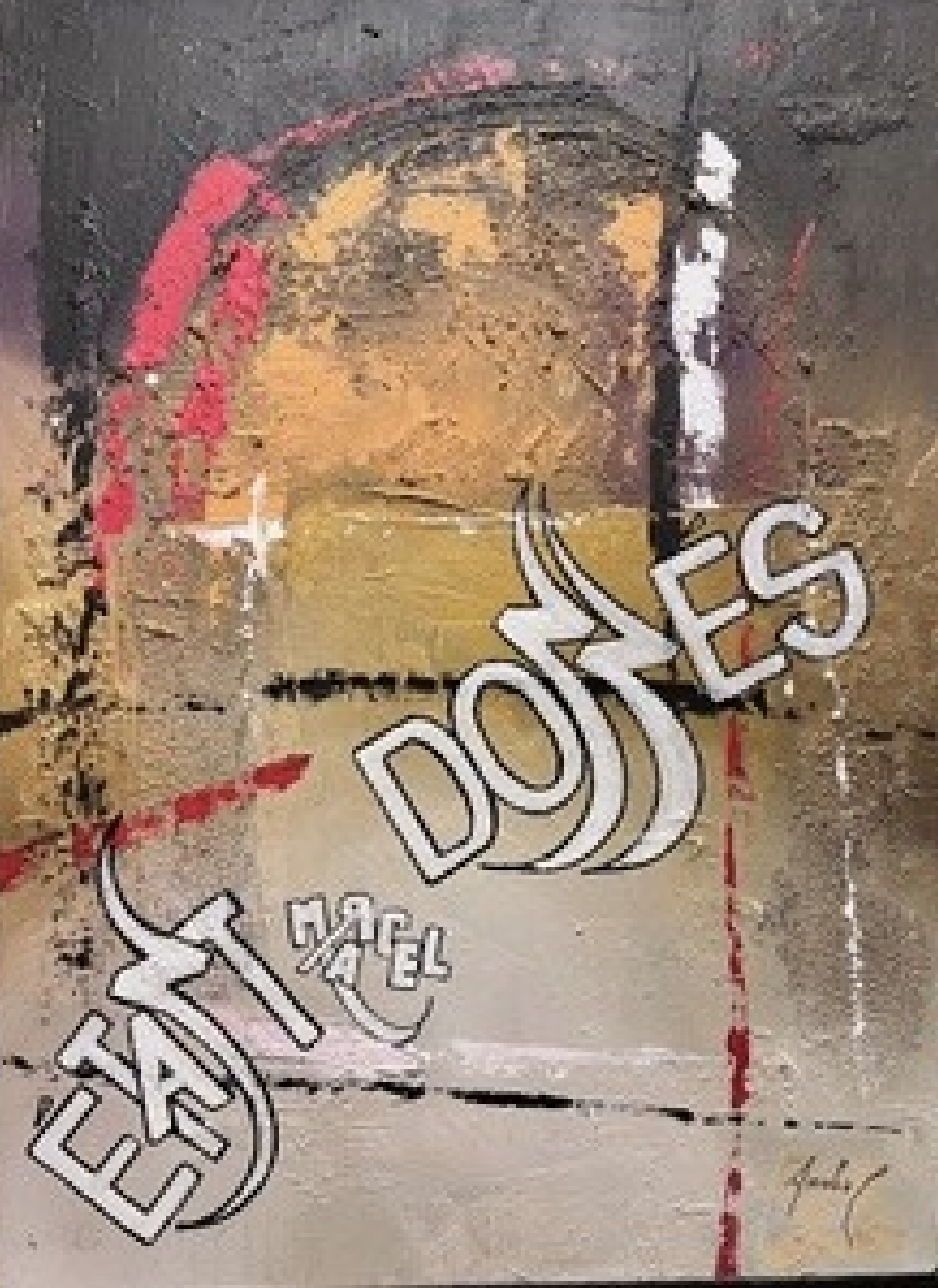 Peinture de Fernando Arrabal qui évoque Marcel Duchamp.