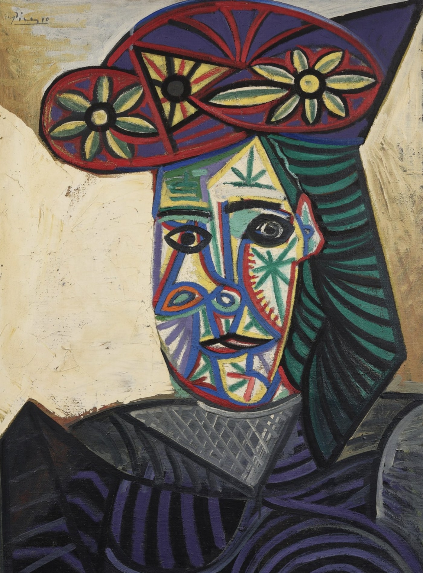 La toile « Femme au chapeau à fleurs (Dora Maar) » de Pablo Picasso
