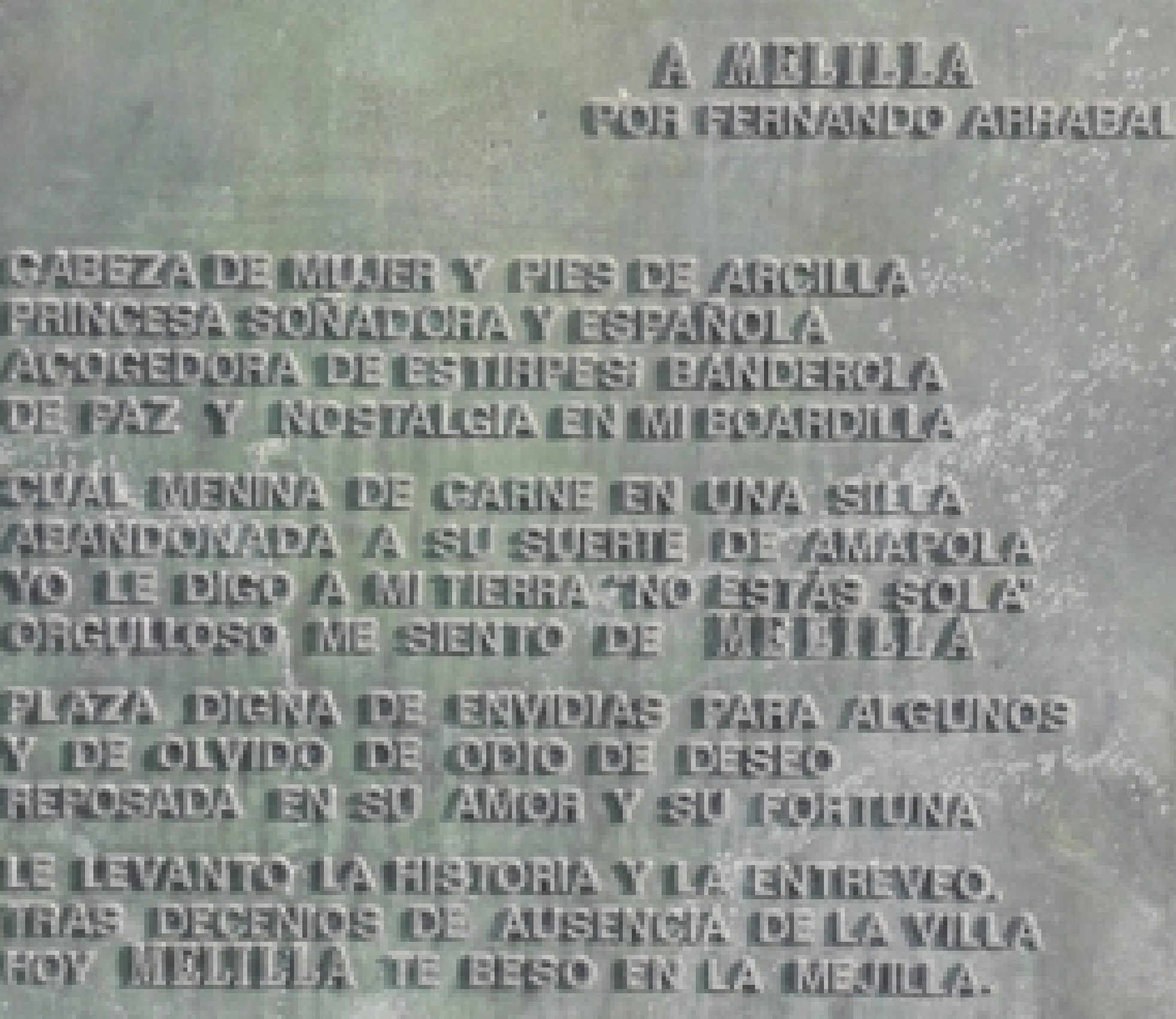 Le sonnet « À Melilla » de Fernando Arrabal.