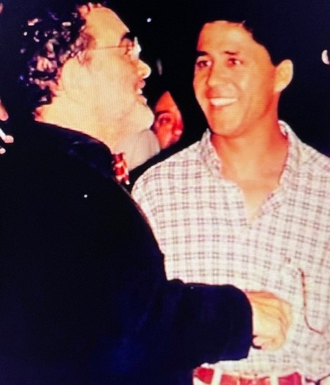 Fernando Arrabal et le sculpteur Mustafa Hamed Moh Arruf.