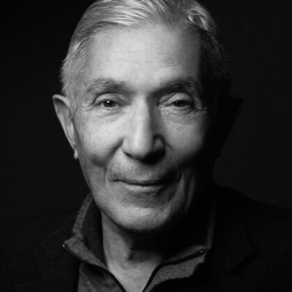 Portrait en noir et blanc de Boualem Sansal