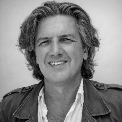 Portrait en noir et blanc de Lucien d’Azay