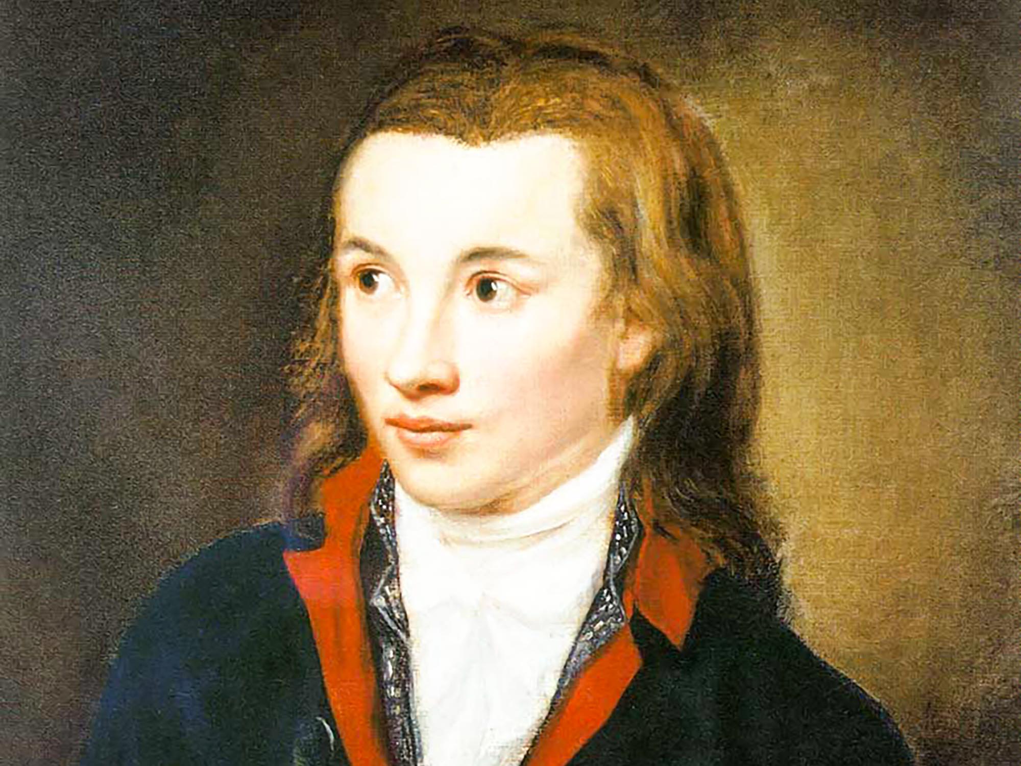 Peinture représentant un Portrait du poète allemand Novalis.