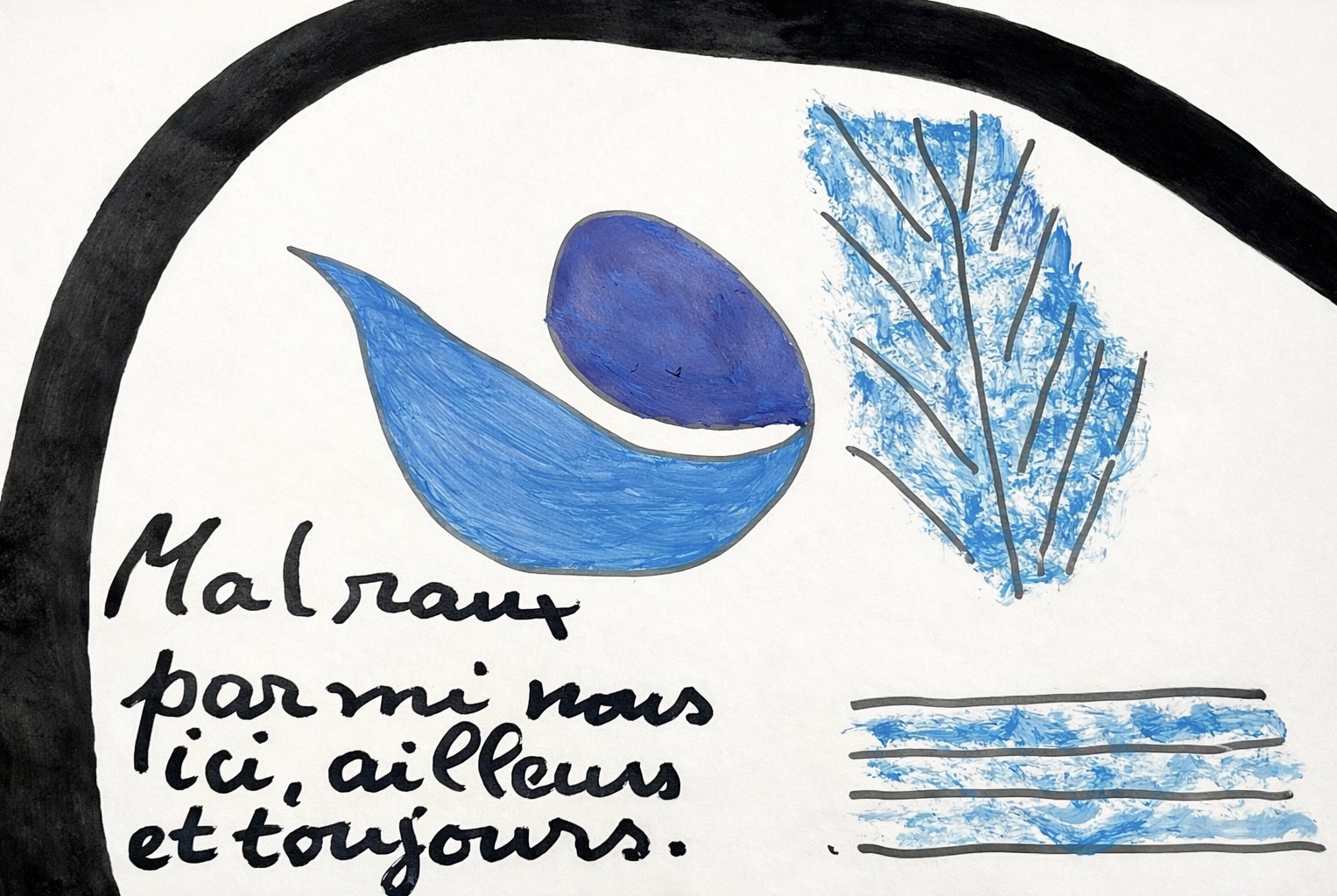 Dessin original de Dany Laferrière, de l’Académie française pour le Colloque sur André Malraux.