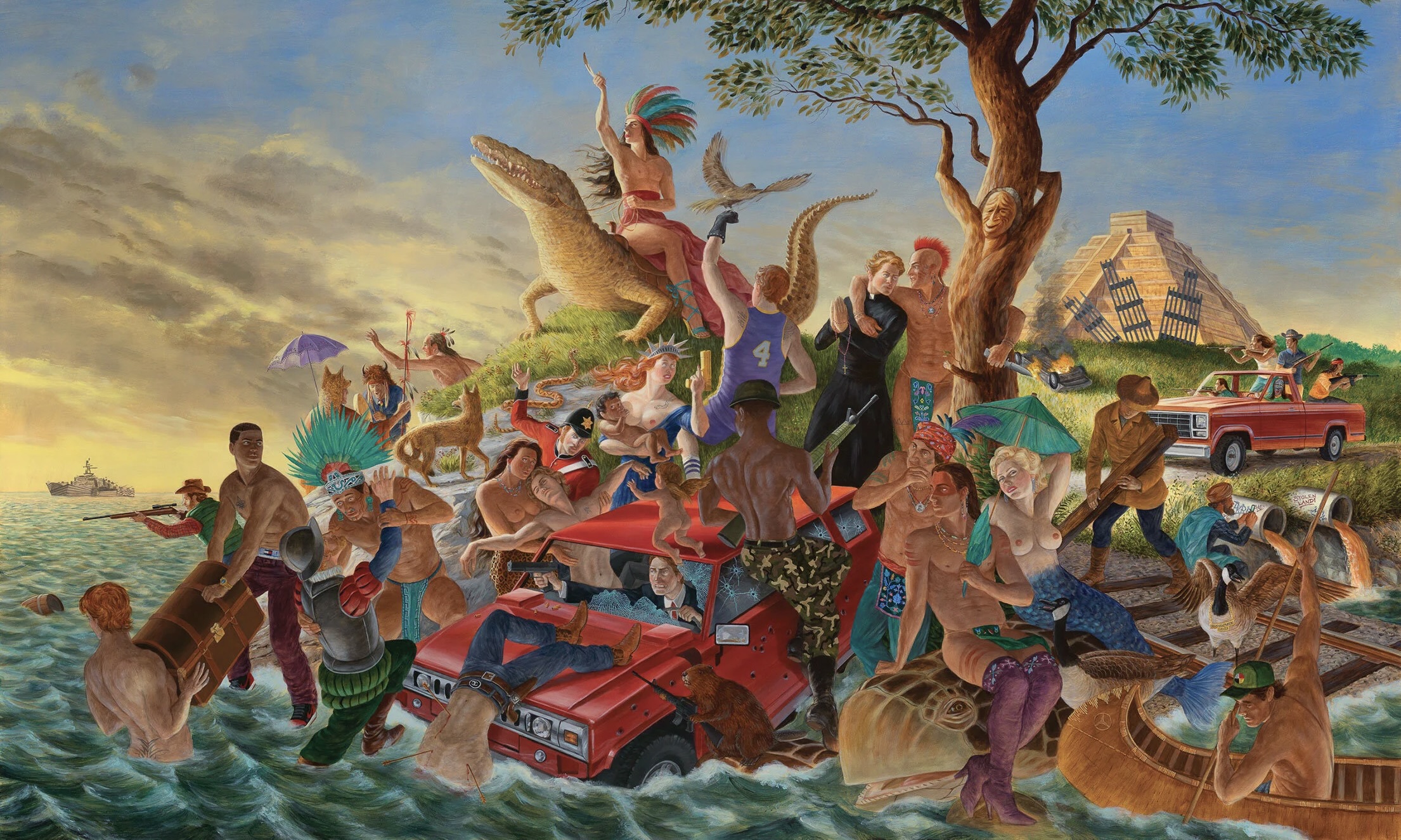 Kent Monkman, « Miss America », acrylique sur toile.