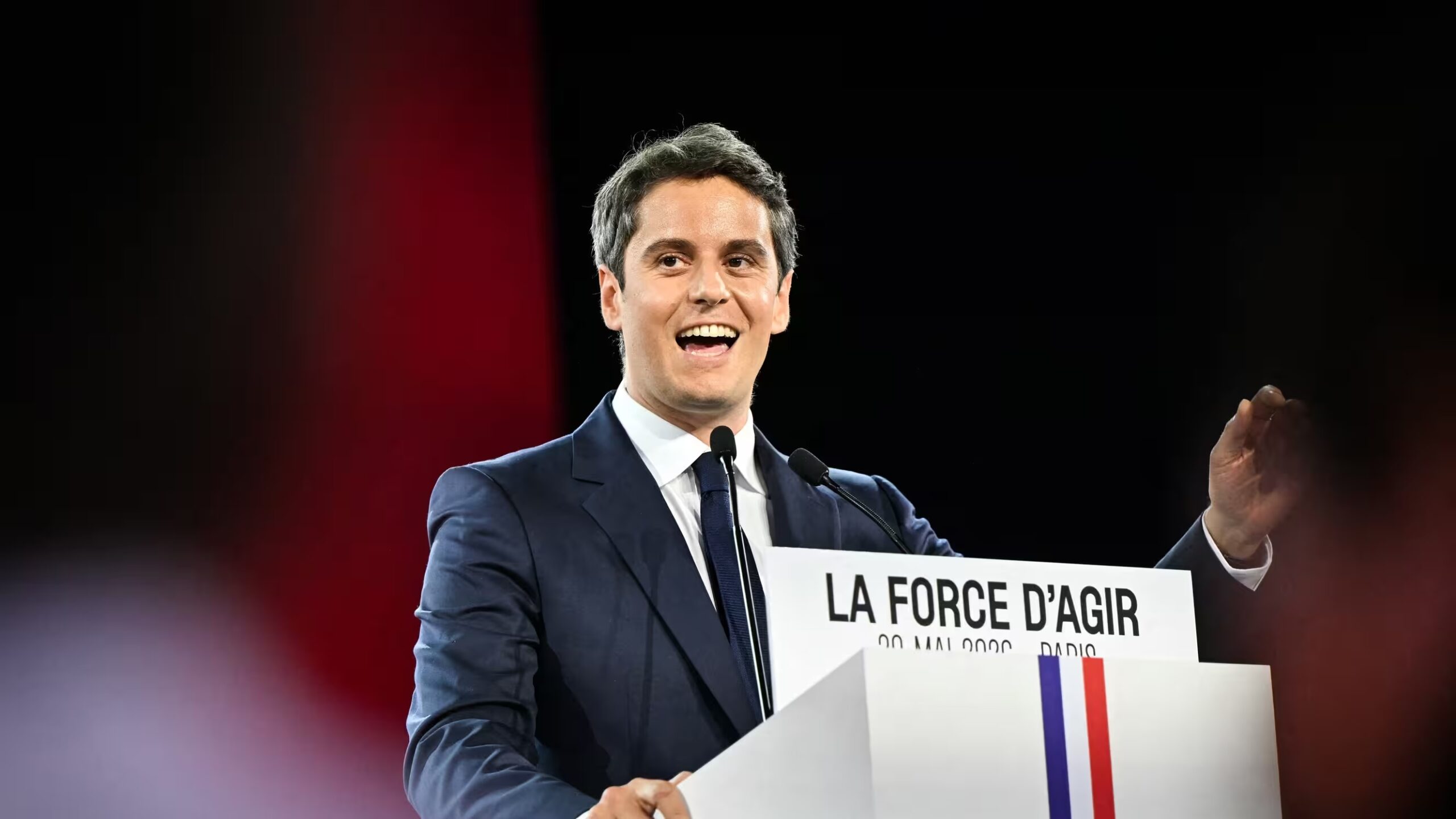 L'ancien Premier ministre Gabriel Attal réunit environ 5 000 personnes au Parc des Expositions, le samedi 30 mai 2026, quelques jours après s'être déclaré candidat.