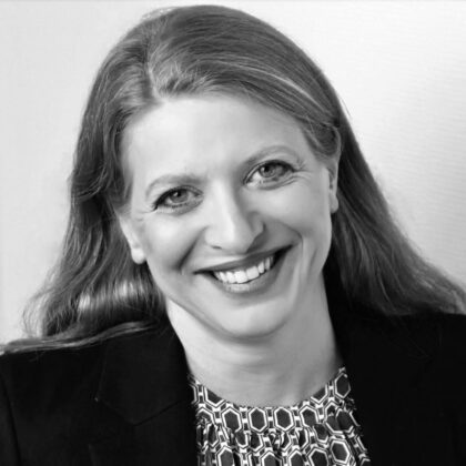 Portrait en noir et blanc de Ilana Cicurel