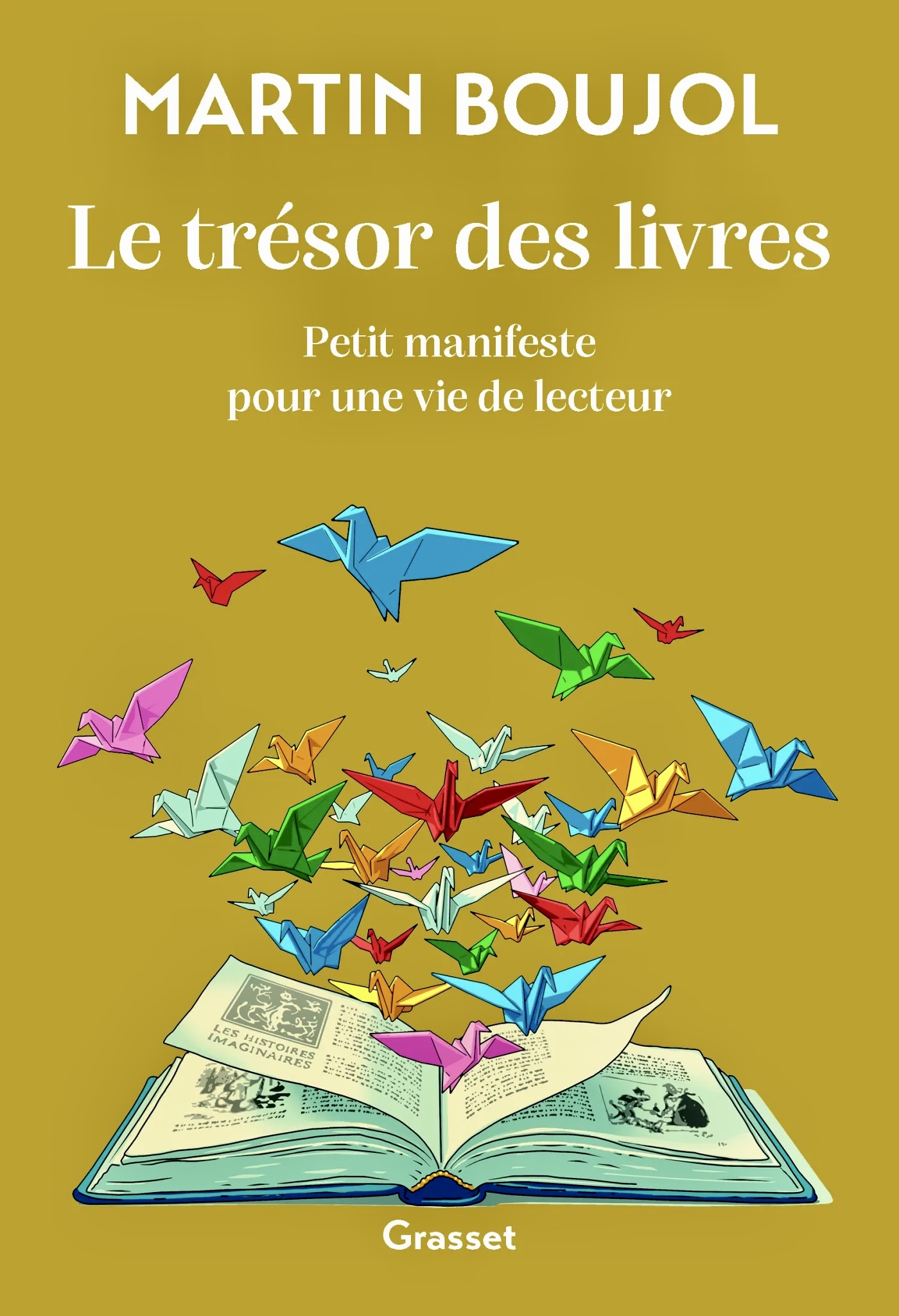 Couverture de « Le trésor des livres. Petit manifeste pour une vie de lecteur », ouvrage de Martin Boujol publié par Grasset.