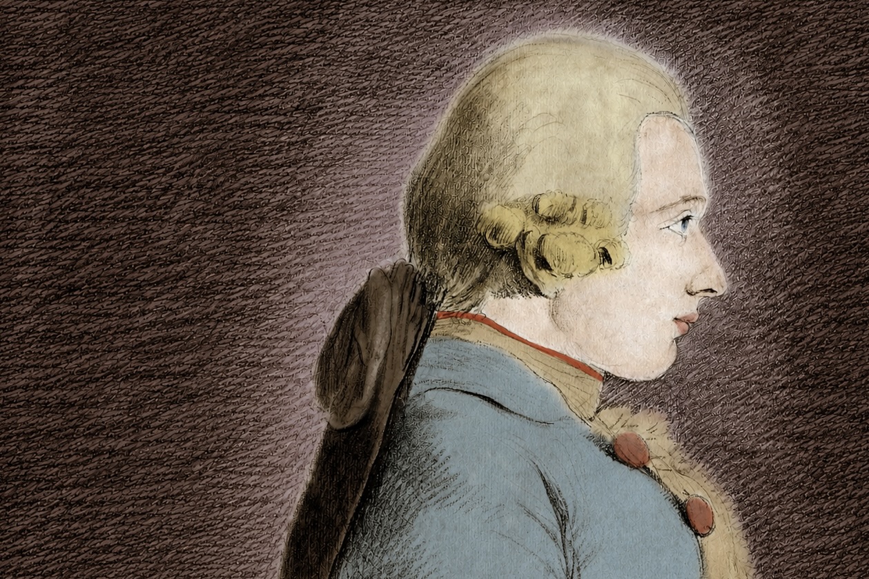 Portrait de profil de Donatien Alphonse François de Sade, dit le « Marquis de Sade ».