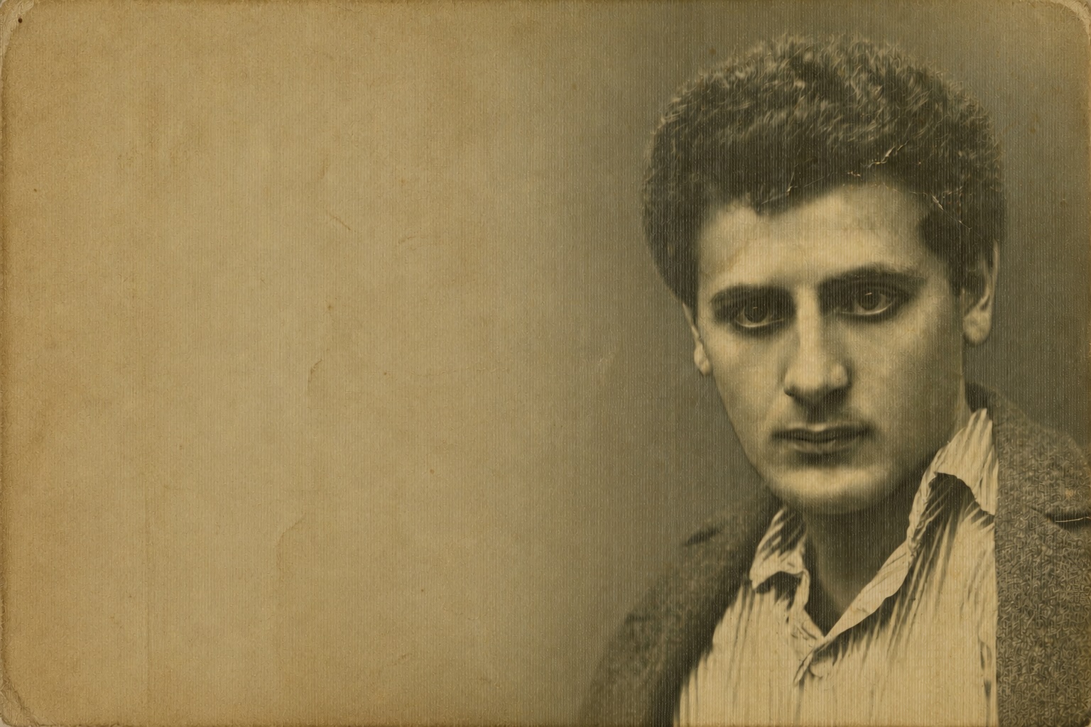 Portrait noir et blanc du poète yiddish Peretz Markish.