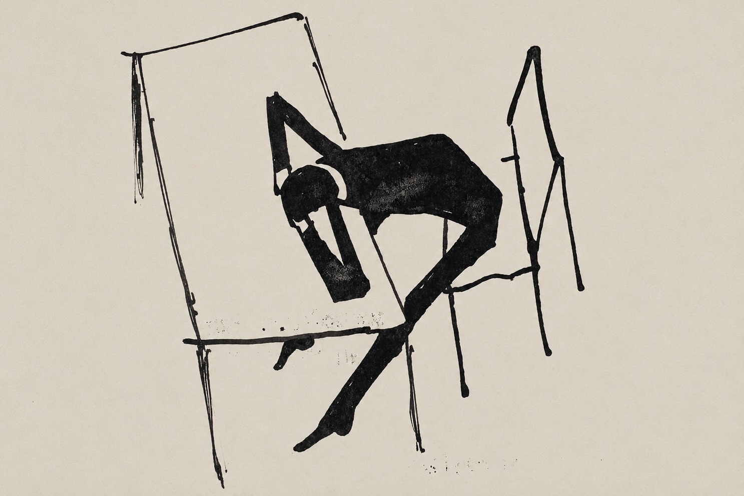 « Homme à table » (1905), croquis de Franz Kafka.
