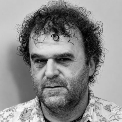 Portrait en noir et blanc de Pippo Delbono