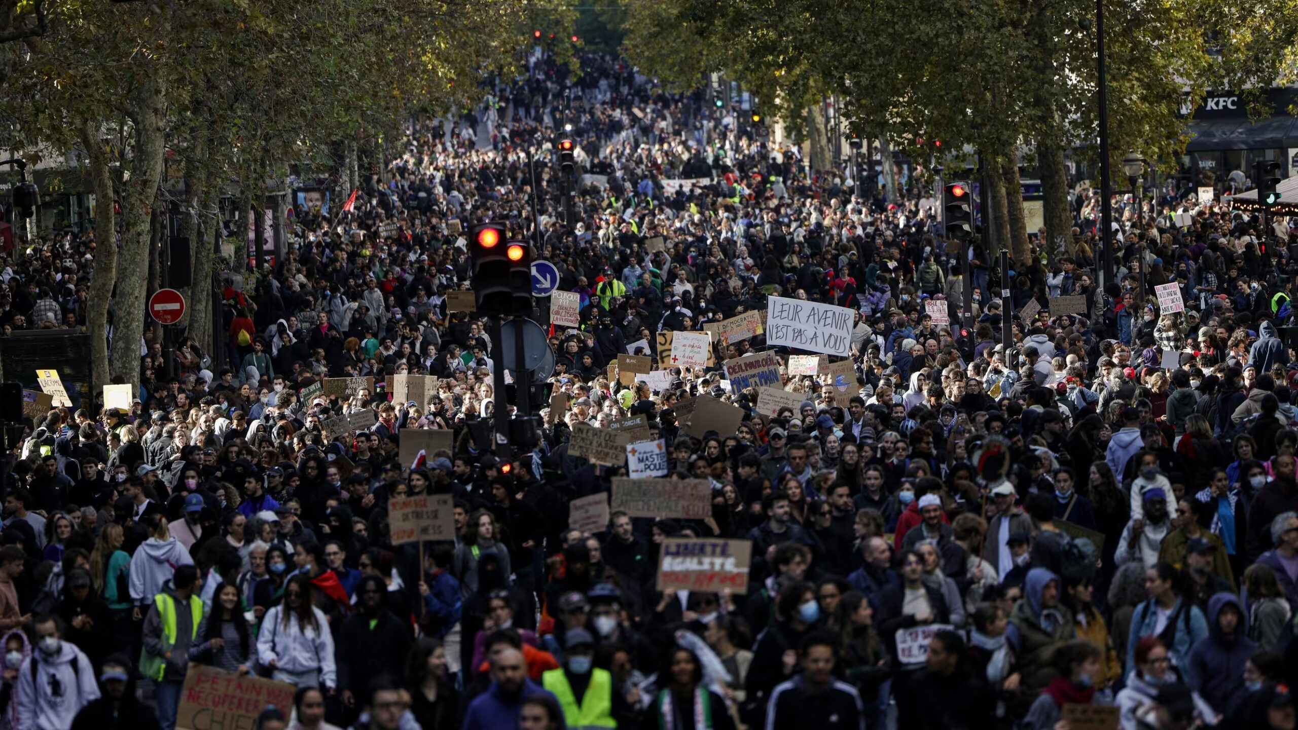 Des manifestants à Paris, le 17 octobre 2026.